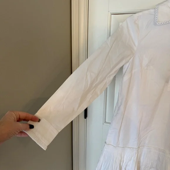 New! J. Crew Amelia Long Sleeve Cotton Poplin‎ Shirt Dress White 25206 - Picture 9 of 16